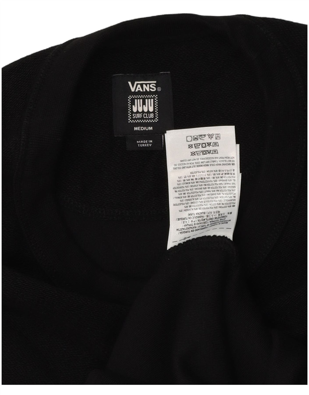 Мужской свитшот с рисунком Vans, хлопковый джемпер среднего размера, черный