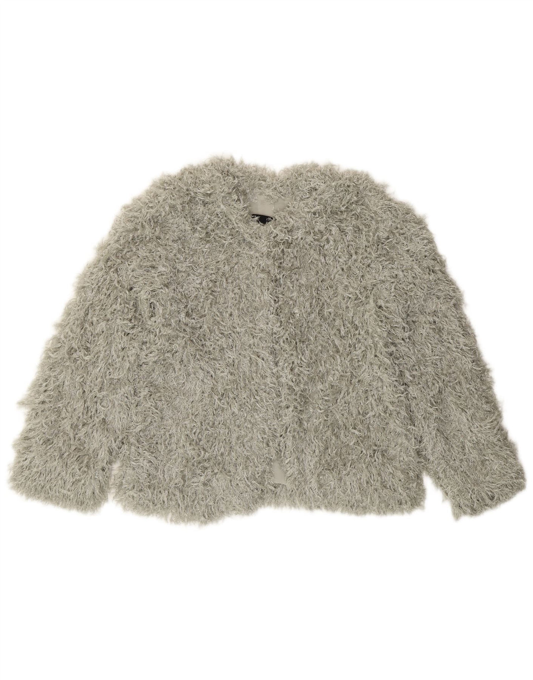 Женская укороченная куртка из искусственного меха Zara UK 10, маленький серый полиэстер