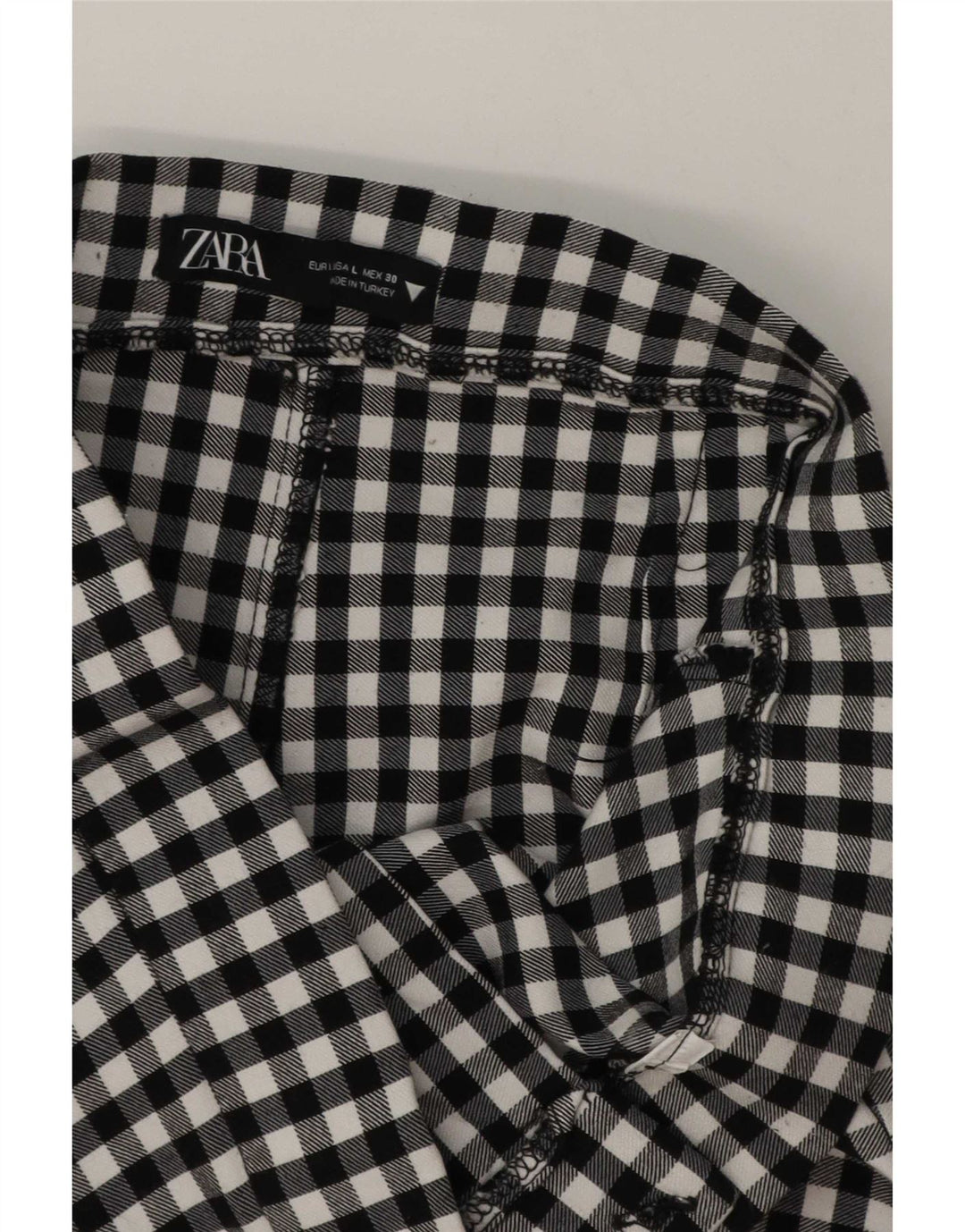 Женские повседневные брюки Zara Bootcut, большие W30 L27, черные в клетку