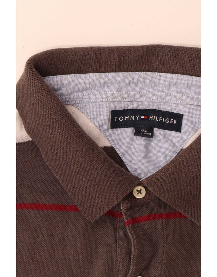 Мужская рубашка-поло Tommy Hilfiger 2XL серая в полоску