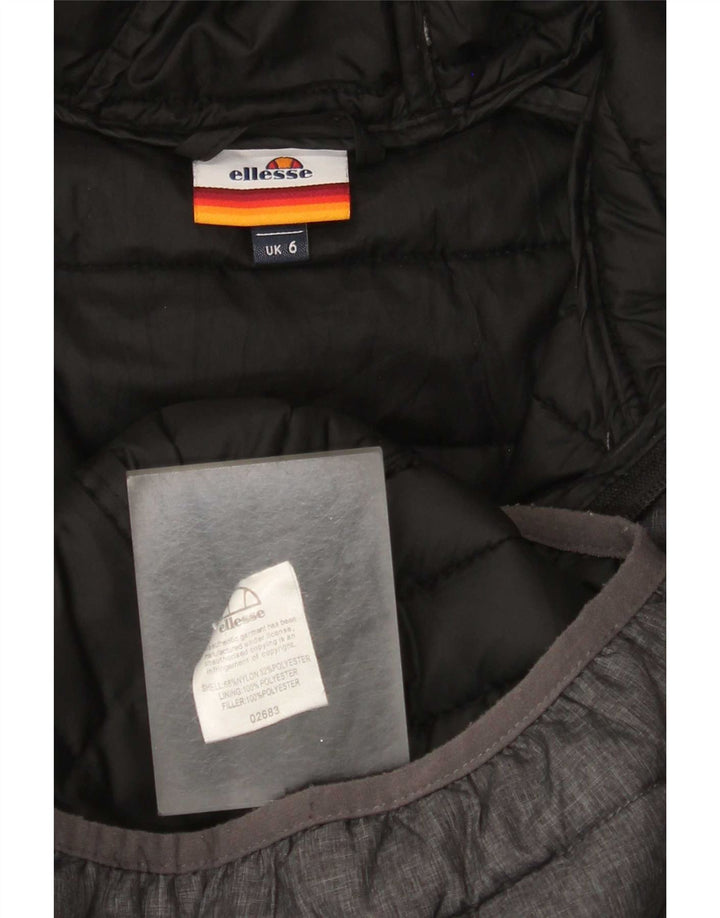 Женская стеганая куртка с капюшоном Ellesse UK 6 XS Серый нейлон