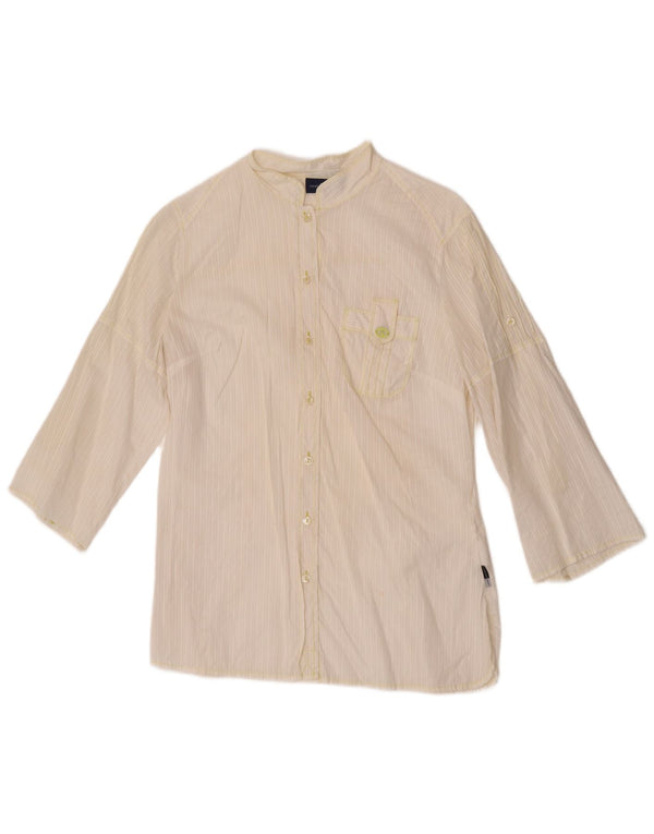 Джинсы Trussardi Jeans Женская рубашка с рукавом 3/4 UK 16, хлопок в большую белую полоску