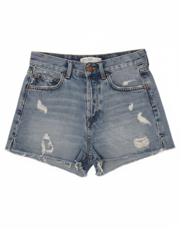 Женские джинсовые шорты Zara EU 34 2XS W24 Синие