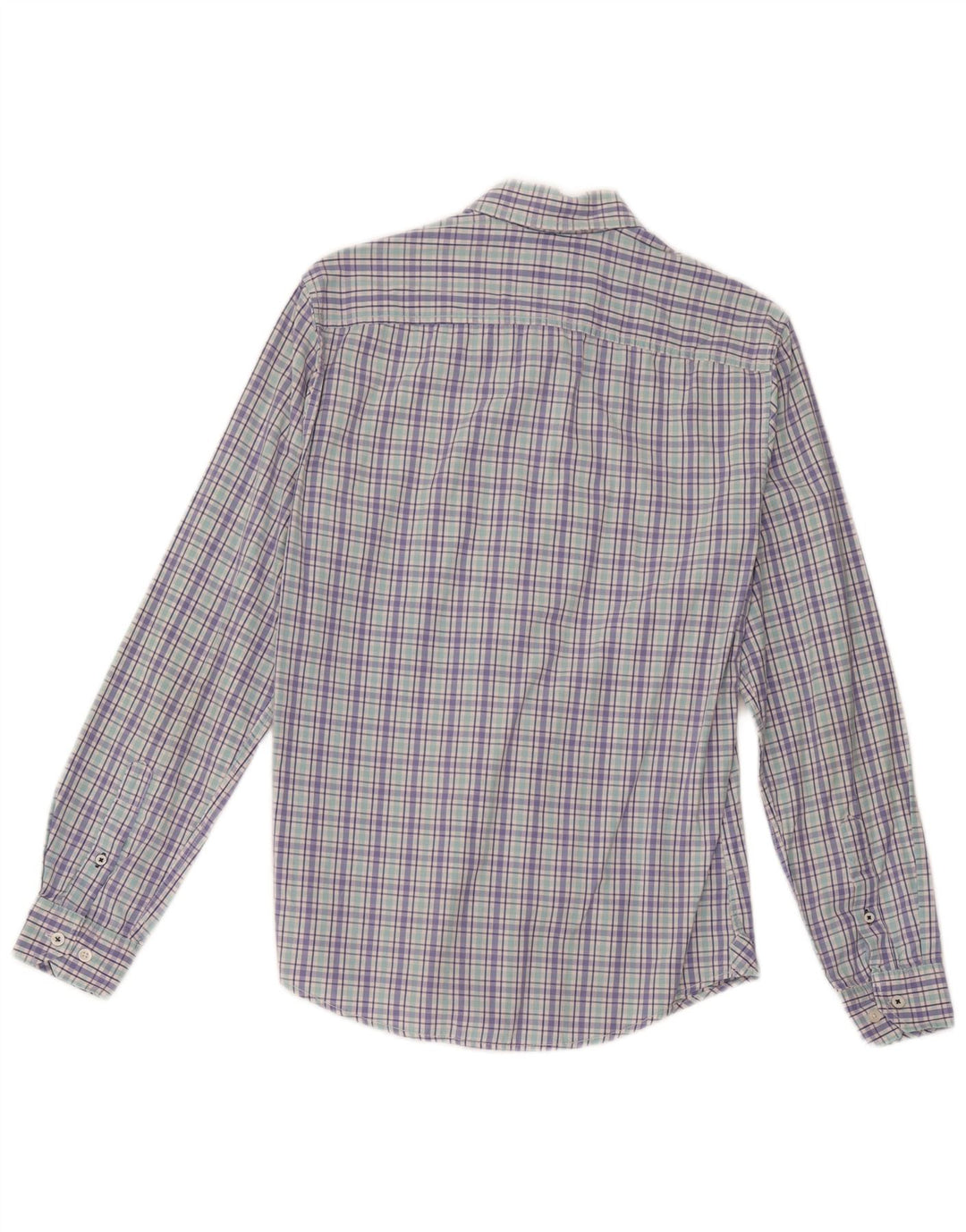 Crew Clothing Мужская приталенная рубашка в мелкую разноцветную клетку из хлопка