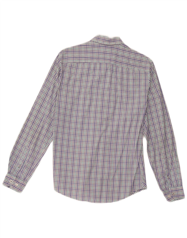 Crew Clothing Мужская приталенная рубашка в мелкую разноцветную клетку из хлопка
