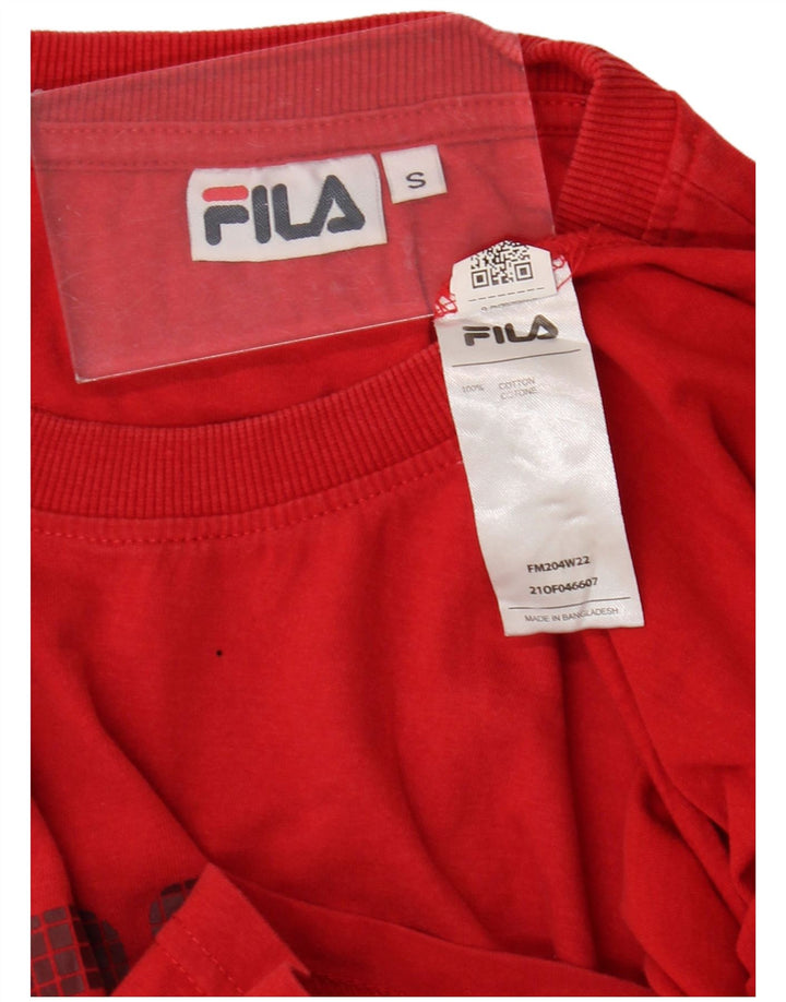 Fila Мужская футболка с рисунком, маленький красный хлопок