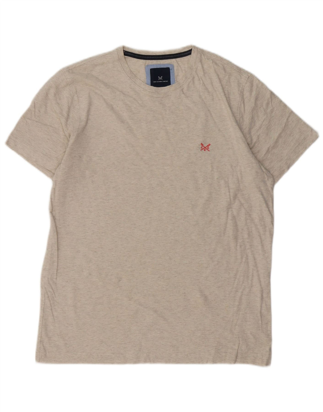Crew Clothing Мужская футболка из хлопка среднего серого цвета с крапинками