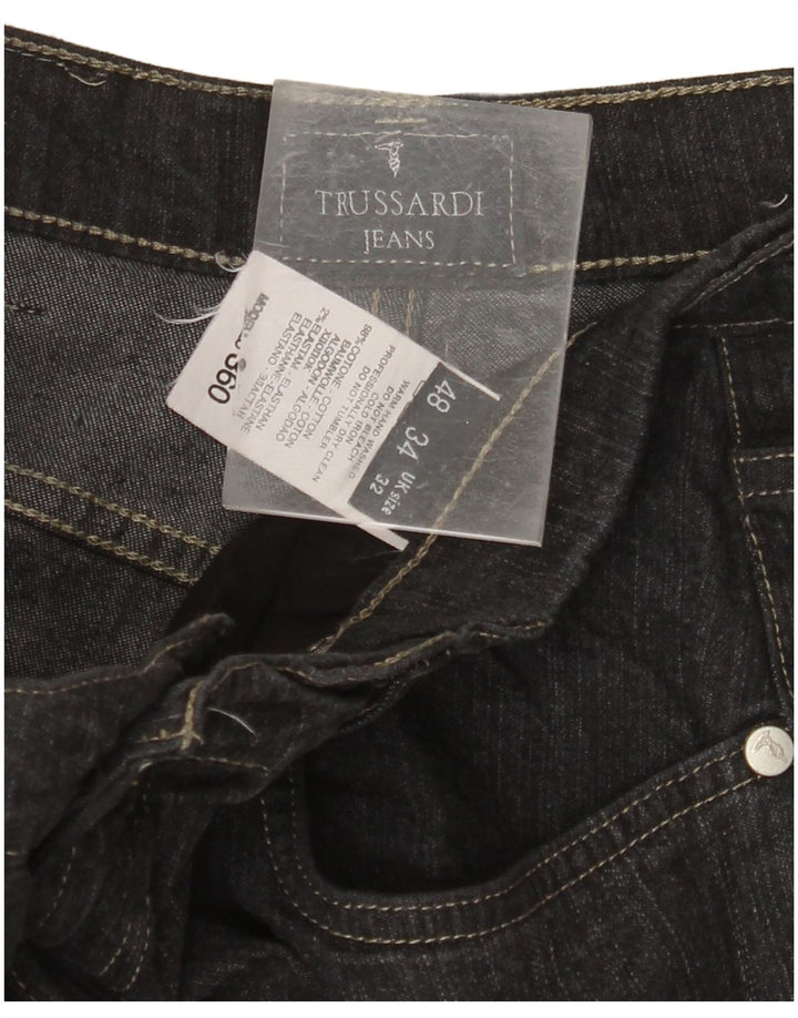 Мужские прямые джинсы TRUSSARDI W32 L30, черный хлопок