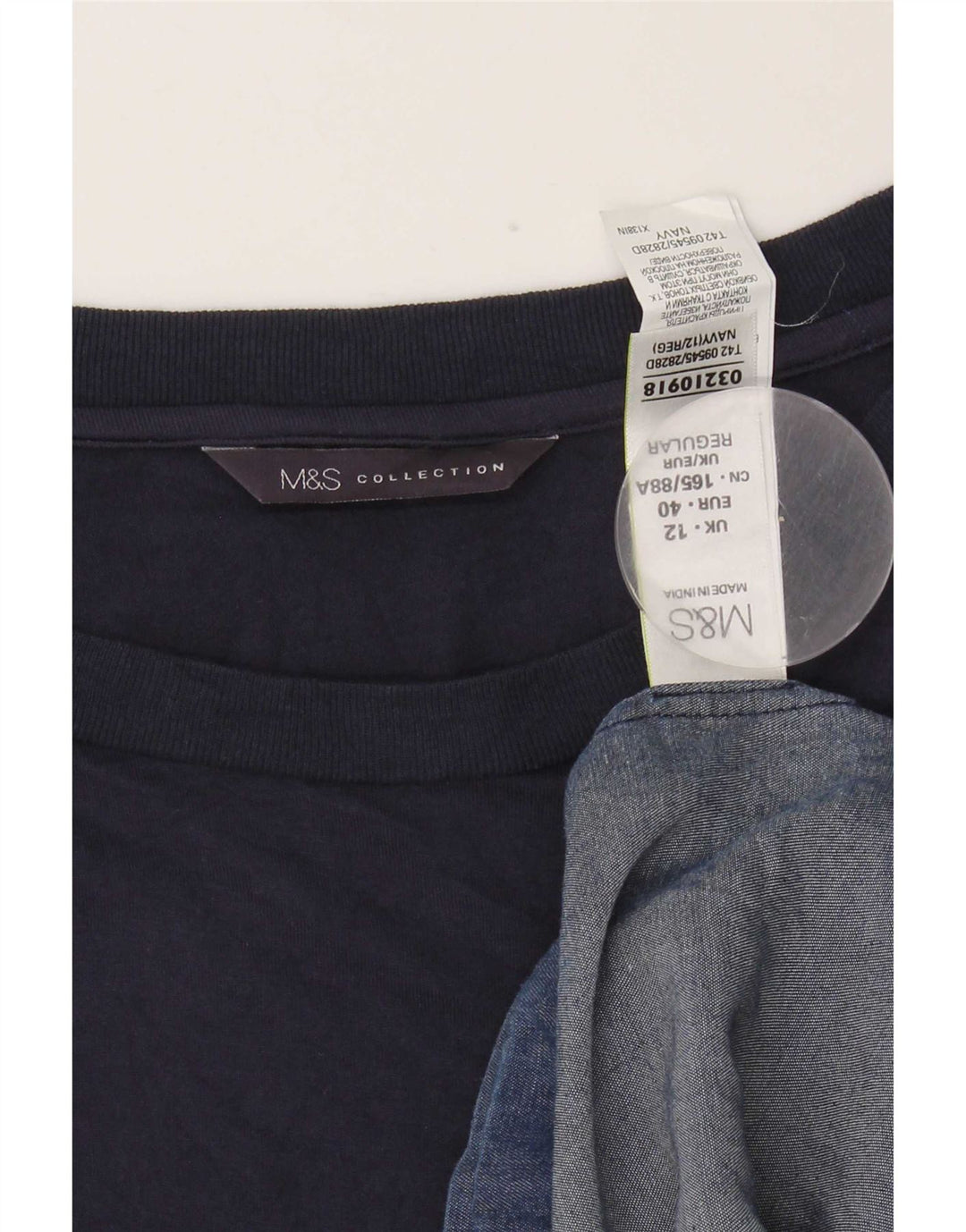 Женское базовое платье Marks & Spencer UK 12, средний темно-синий лиоцелл