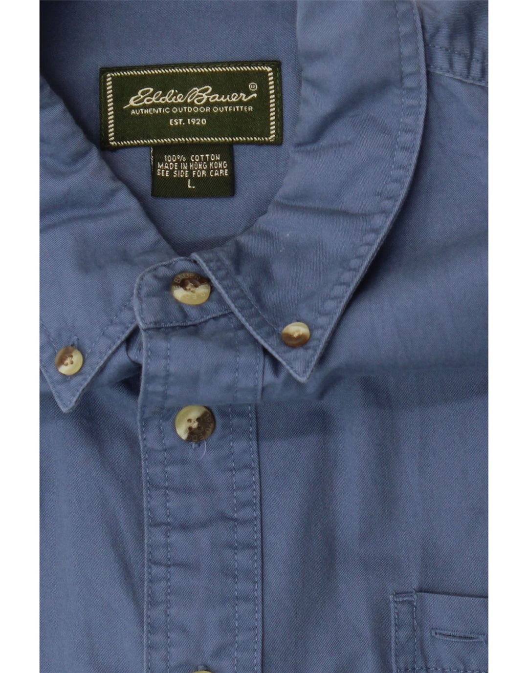 EDDIE BAUER Mens Shirt Large Blue Cotton Vintage Eddie Bauer and Second-Hand Eddie Bauer from Messina Hembry 