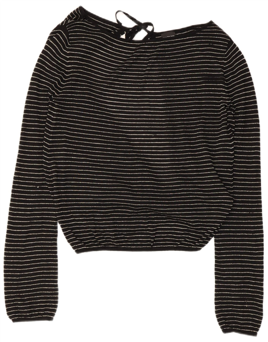 Женская укороченная блузка Calvin Klein UK 14, вискоза, большая черная полоска