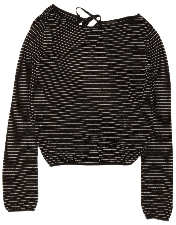 Женская укороченная блузка Calvin Klein UK 14, вискоза, большая черная полоска