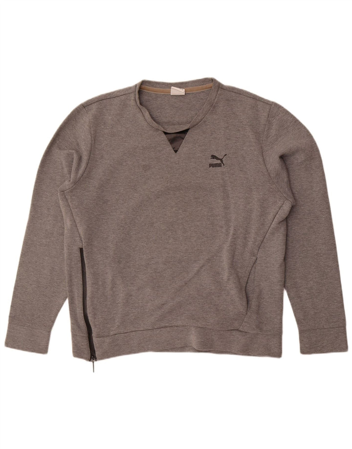 Мужской свитшот с рисунком Puma XL, серый хлопок