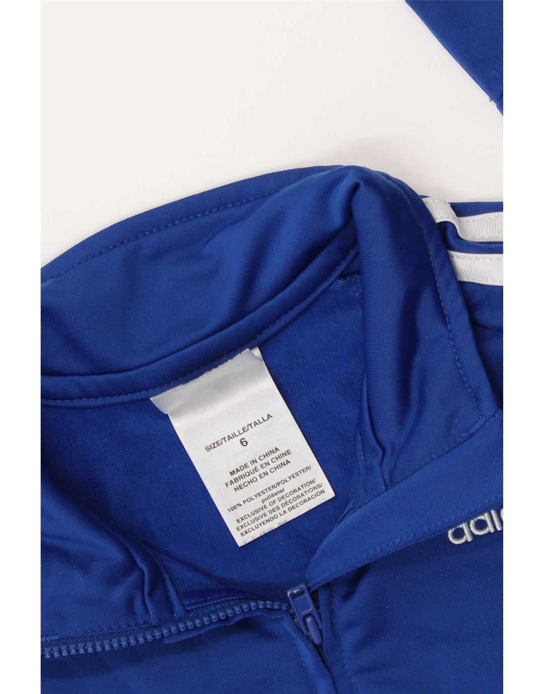 Спортивный костюм Adidas для мальчиков, верхняя куртка 5–6 лет, синий полиэстер с цветными блоками