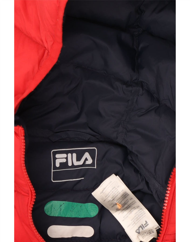 Мужская утепленная куртка FILA с капюшоном UK 38, средний красный полиэстер