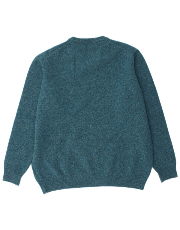 JAMES PRINGLE Womens V-Neck Jumper Sweater UK 18 XL Blue Flecked Wool