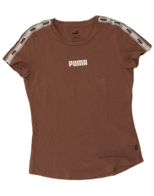 Женская футболка с рисунком Puma Top UK 10, маленький коричневый хлопок