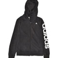 ADIDAS Womens Climalite Graphic Zip Hoodie Sweater UK 8/10 Small Black | Vintage Adidas | Thrift | Second-Hand Adidas | Used Clothing | Messina Hembry 