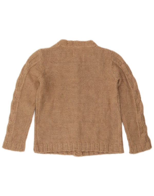 Свитер-кардиган Zara для девочек 11-12 лет, бежевый акрил