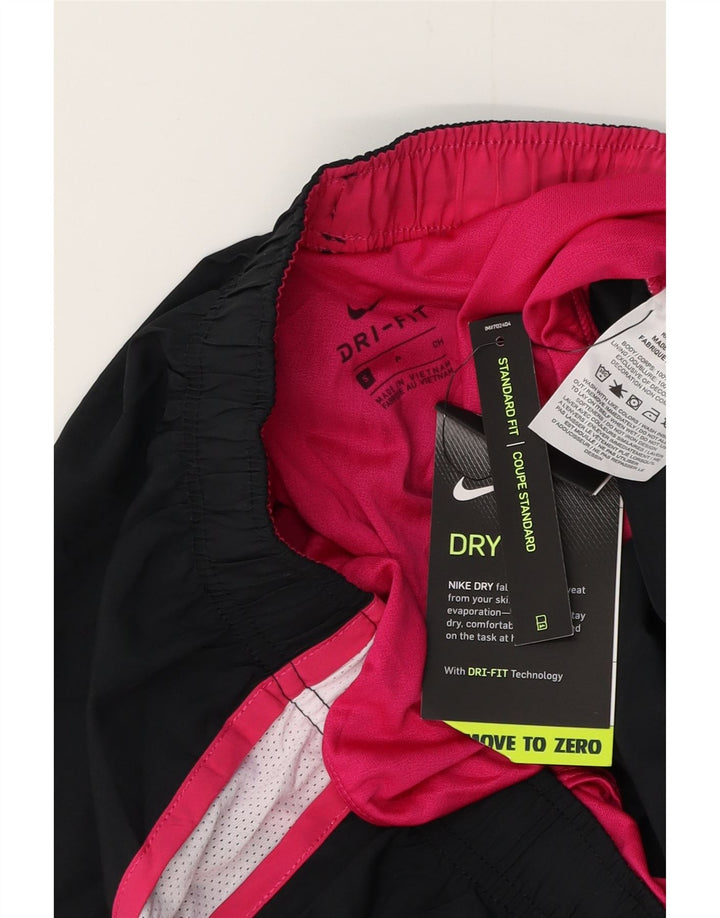 Женские спортивные шорты NIKE Dri Fit UK 8, маленькие черные, полиэстер с цветными блоками