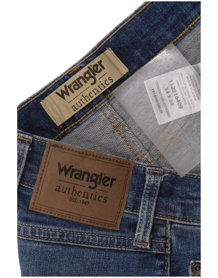 Джинсы мужские прямые WRANGLER W34 L30 синие, хлопок