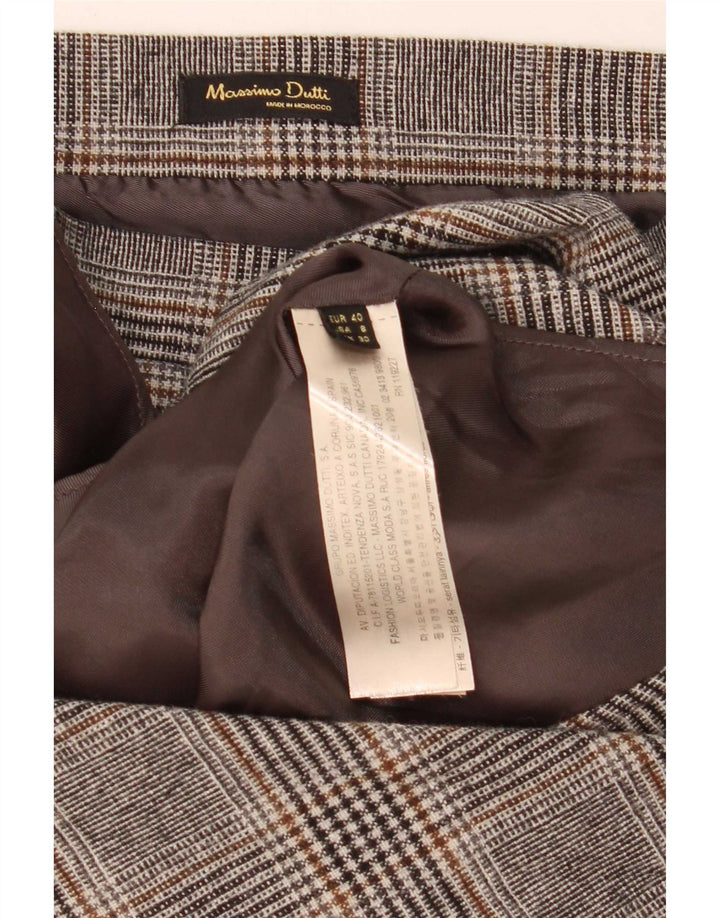 Massimo Dutti Женская асимметричная юбка EU 40 Medium W30 Серая клетка в клетку