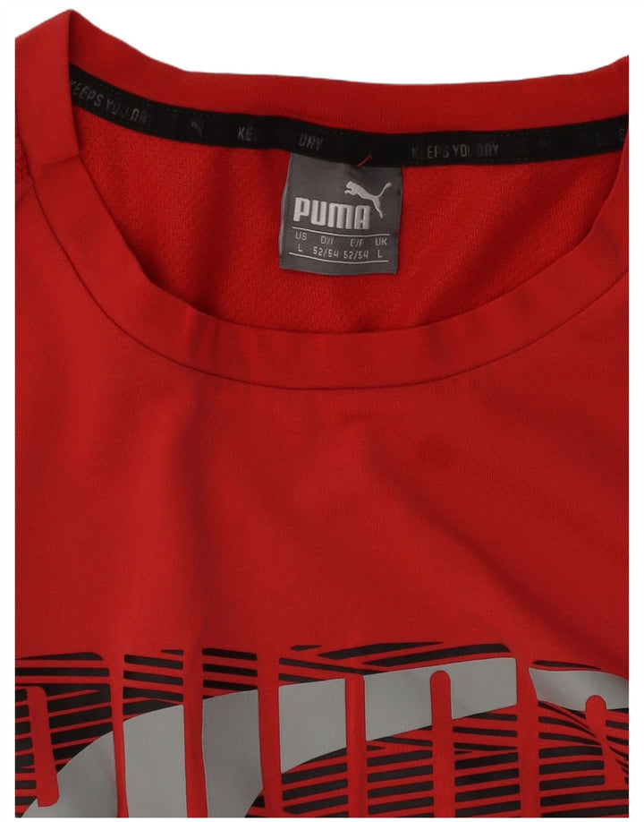 Мужская футболка с рисунком Puma, большая красная