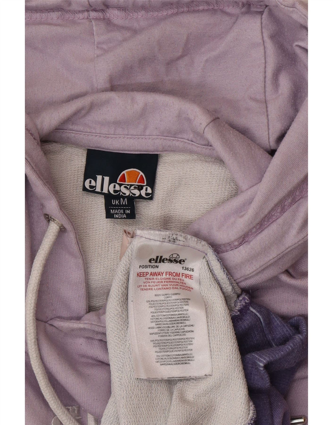 Мужской джемпер с капюшоном Ellesse с рисунком тай-дай, средний фиолетовый, полиэстер