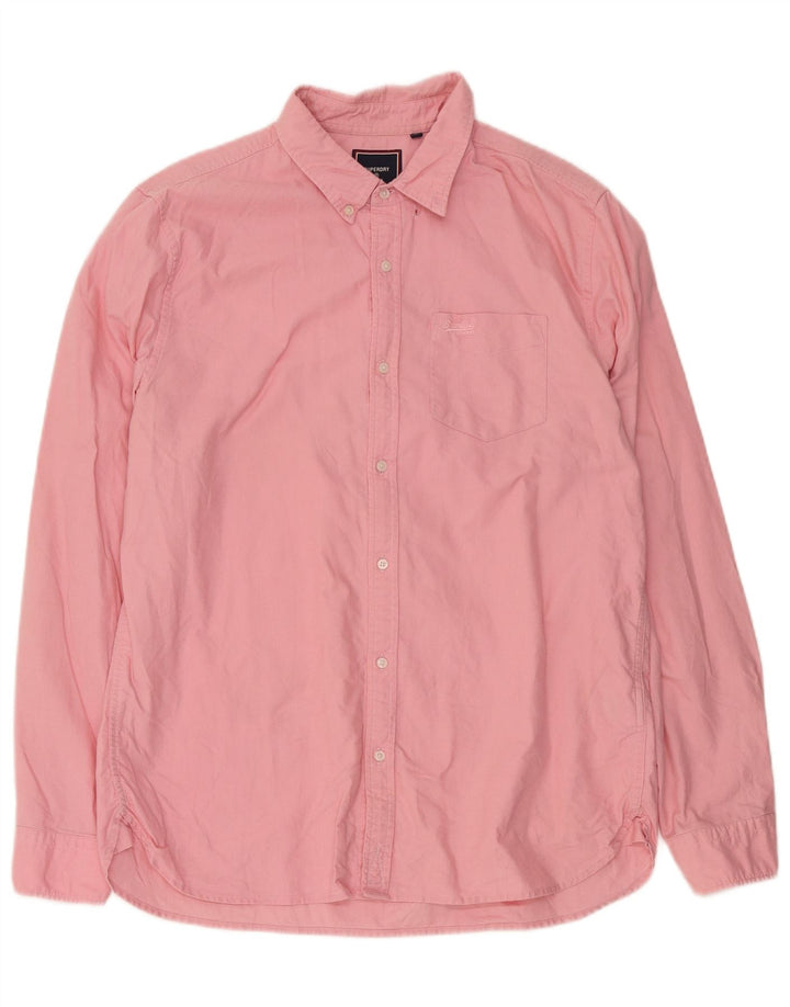 Мужская рубашка Superdry XL, розовая, хлопок