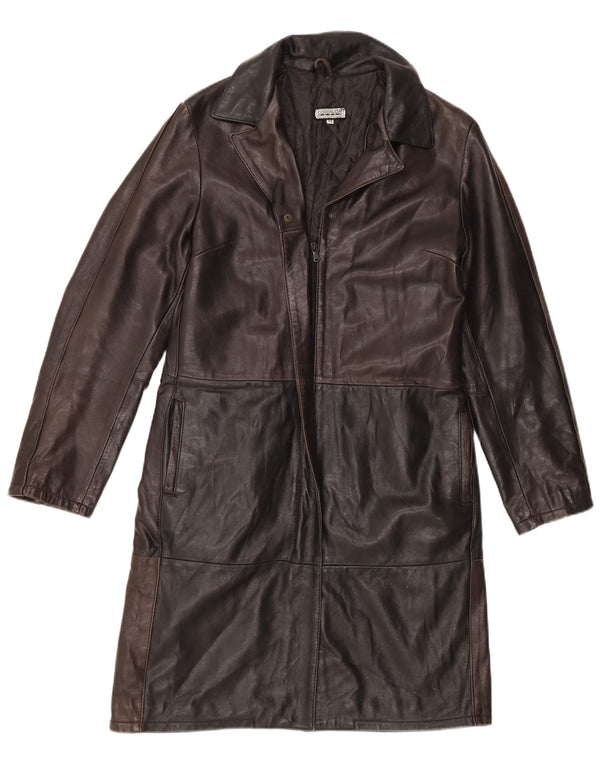 Женское кожаное пальто Coconuda IT 46 большое коричневое кожаное