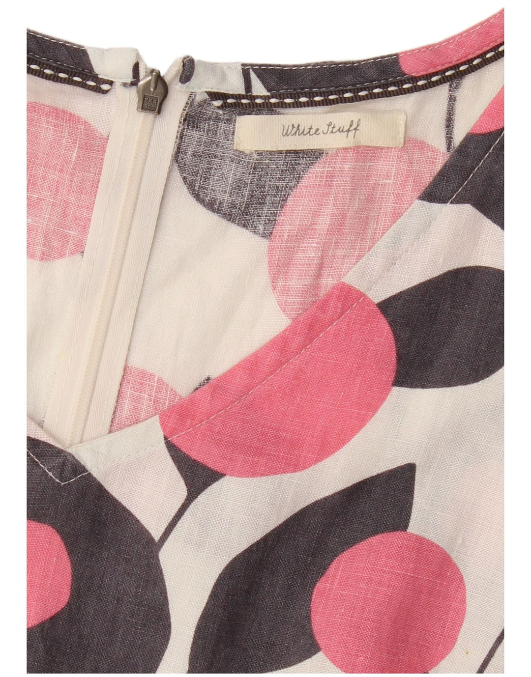 Женское платье прямого кроя без рукавов White Stuff UK 12, средний белый с цветочным принтом