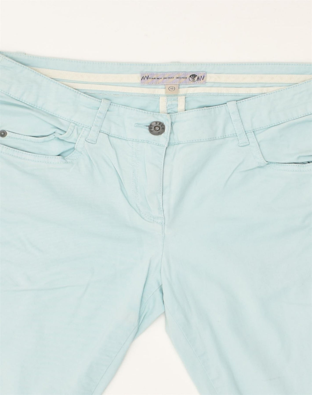 FAT FACE Womens Casual Shorts UK 10 Small W27 Blue Cotton | Vintage Fat Face | Thrift | Second-Hand Fat Face | Used Clothing | Messina Hembry 