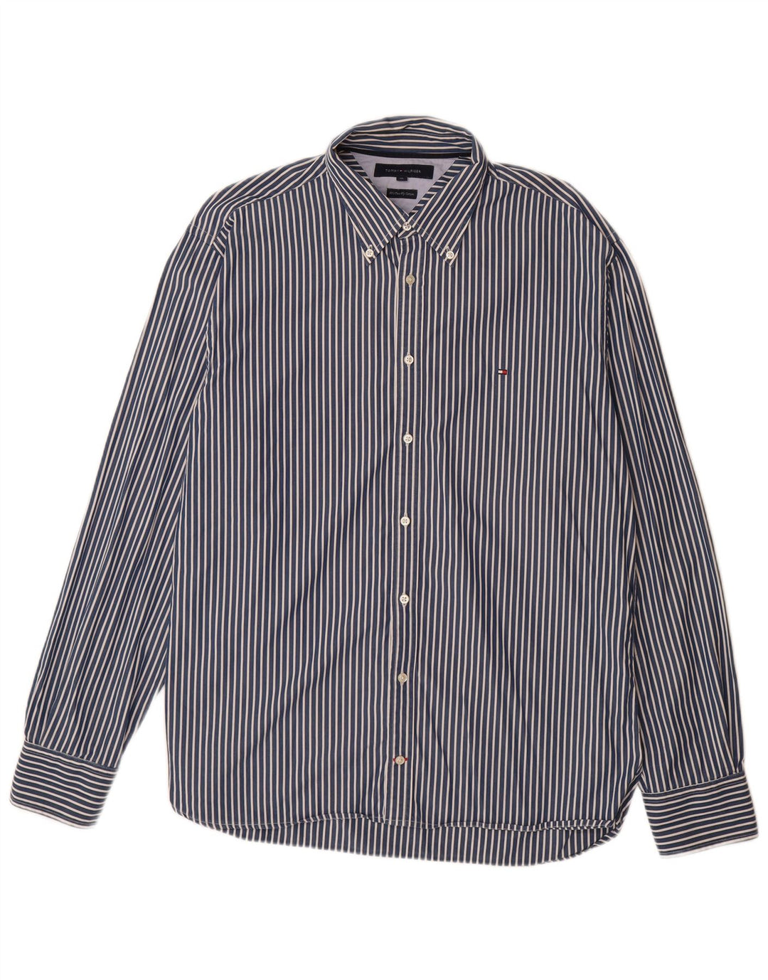 TOMMY HILFIGER Мужская рубашка XL Темно-синяя полоска