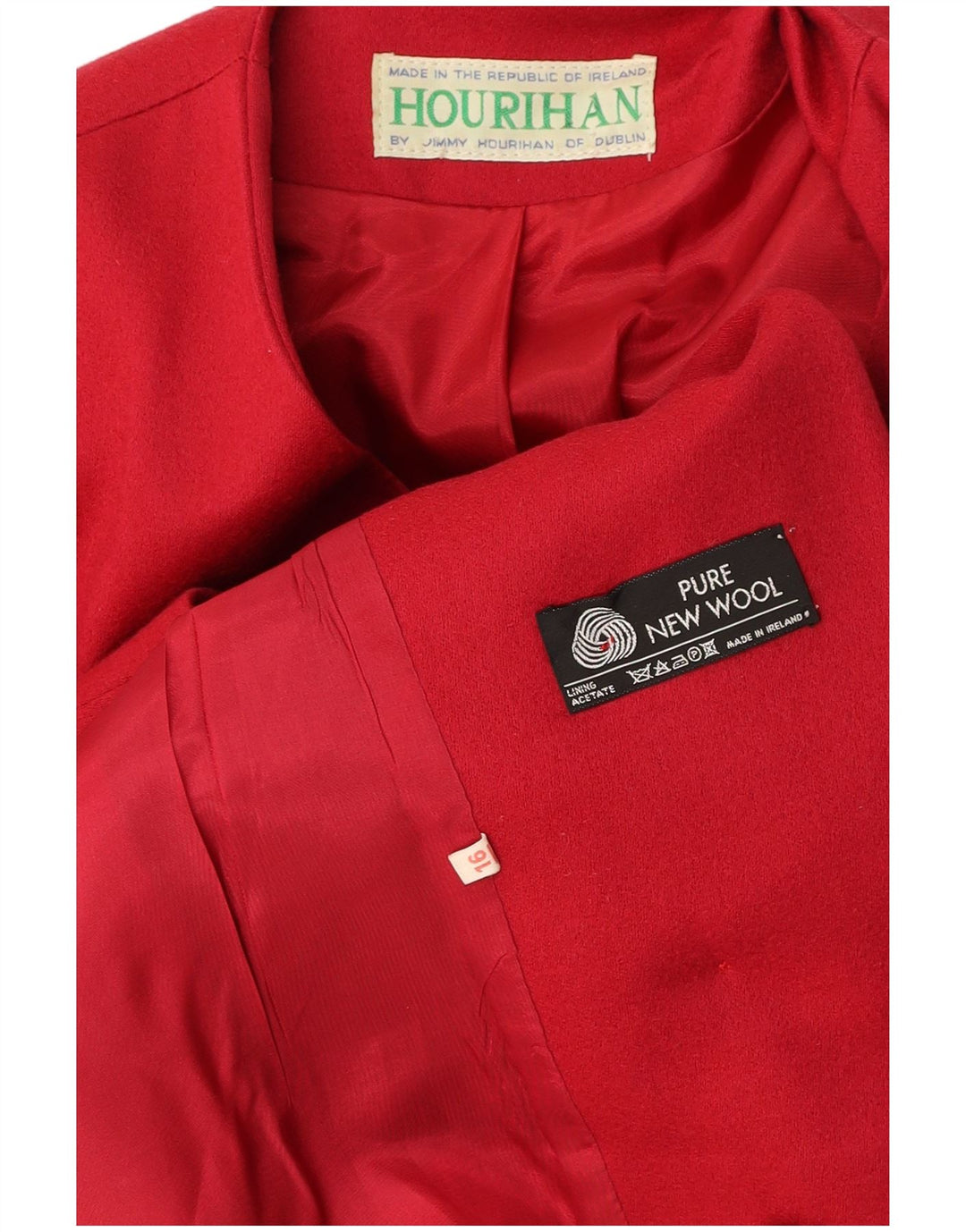 JIMMY HOURIHAN Женский двубортный пиджак UK 16, большой бордовый цвет