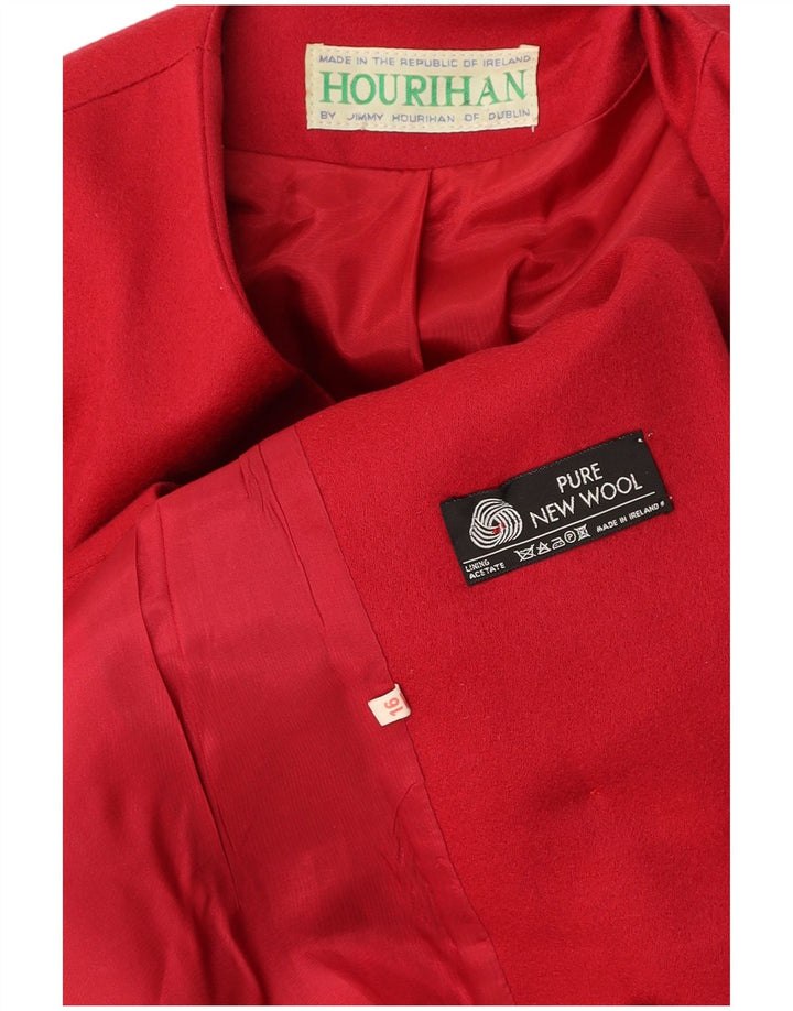 JIMMY HOURIHAN Женский двубортный пиджак UK 16, большой бордовый цвет