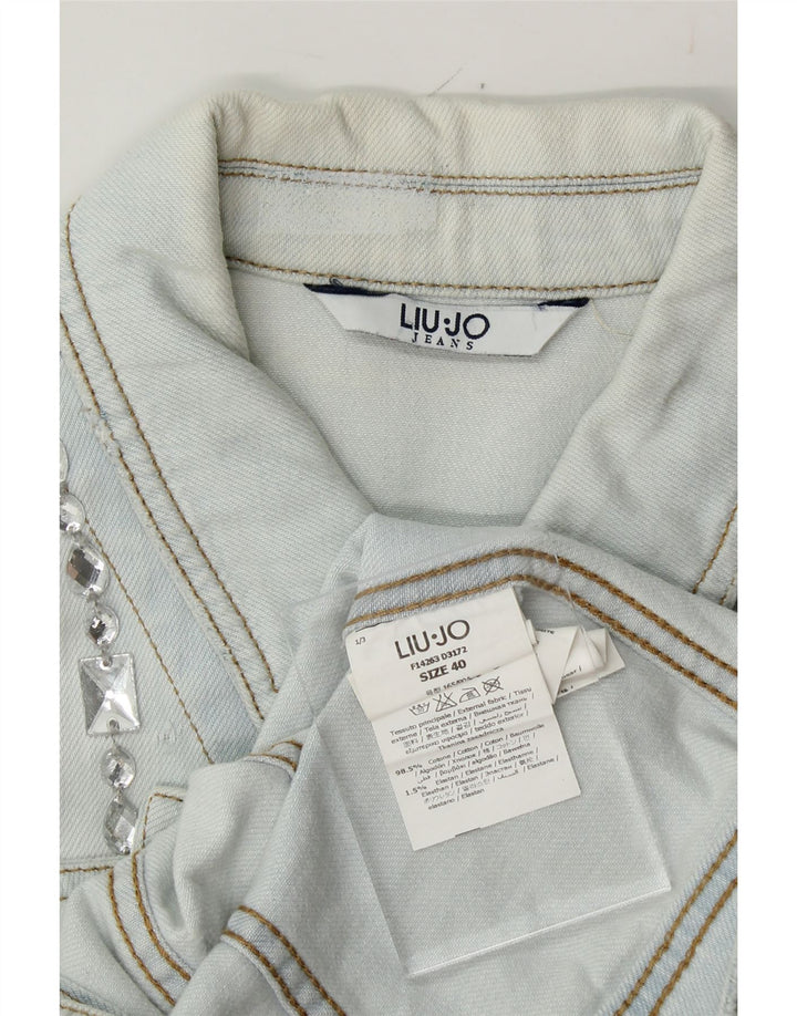 LIU JO Womens Crop Denim Jacket IT 40 Small Blue Cotton Vintage Liu Jo and Second-Hand Liu Jo from Messina Hembry 