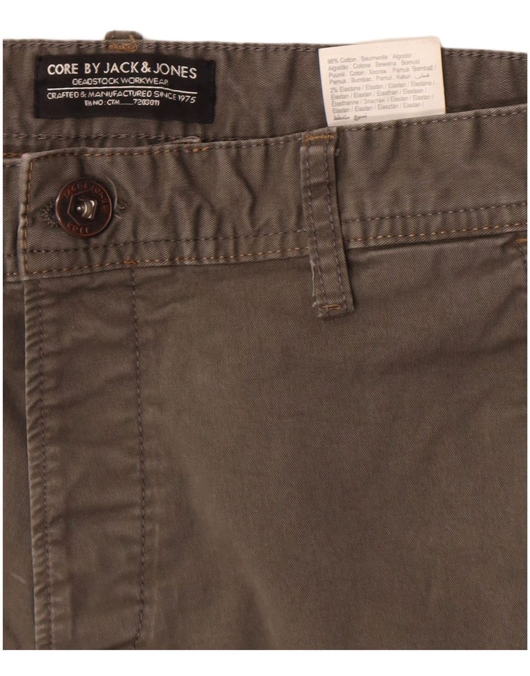 Мужские шорты чинос Jack & Jones W34, большие зеленые, хлопок
