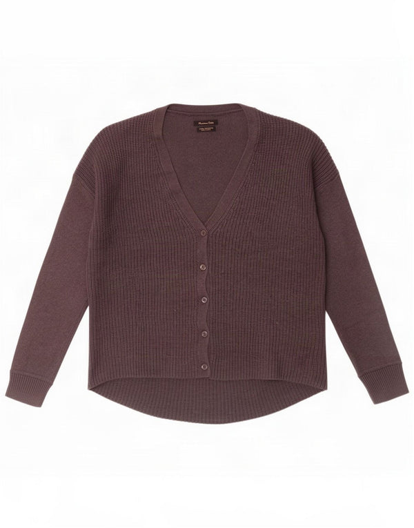 Женский свитер-кардиган большого размера Massimo Dutti UK 10, маленький, серый, шерсть