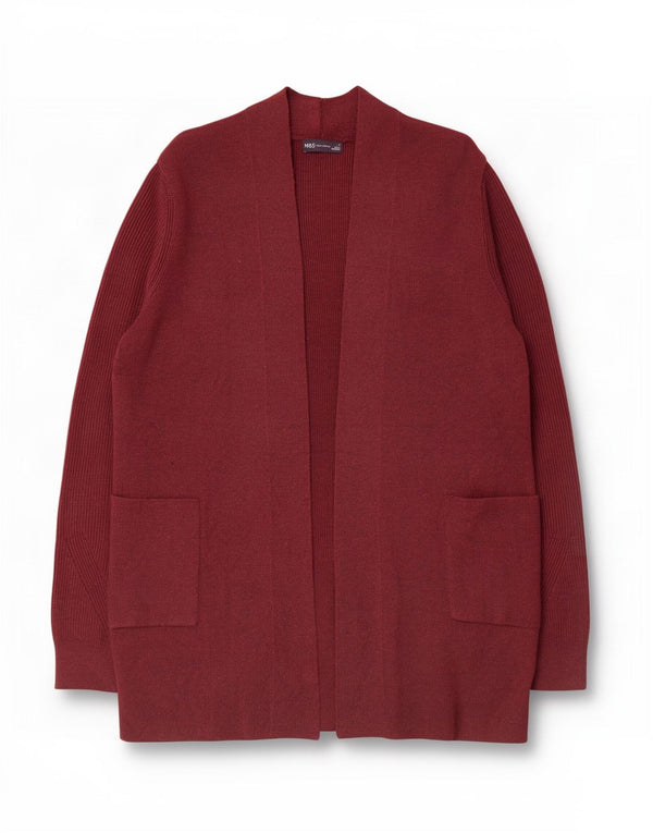 Женский удлиненный открытый кардиган Marks & Spencer UK 18 XL бордовый