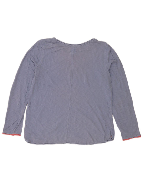 Женский топ с длинным рукавом White Stuff UK 12, хлопок среднего синего цвета с крапинками