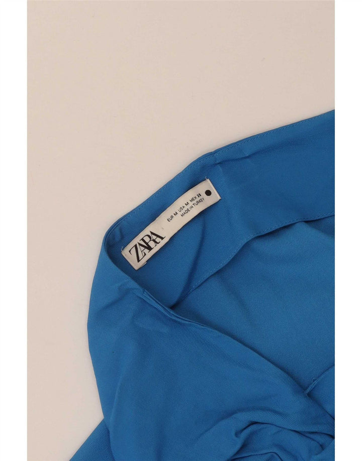 Женская прямая юбка миди Zara Medium W30 синяя