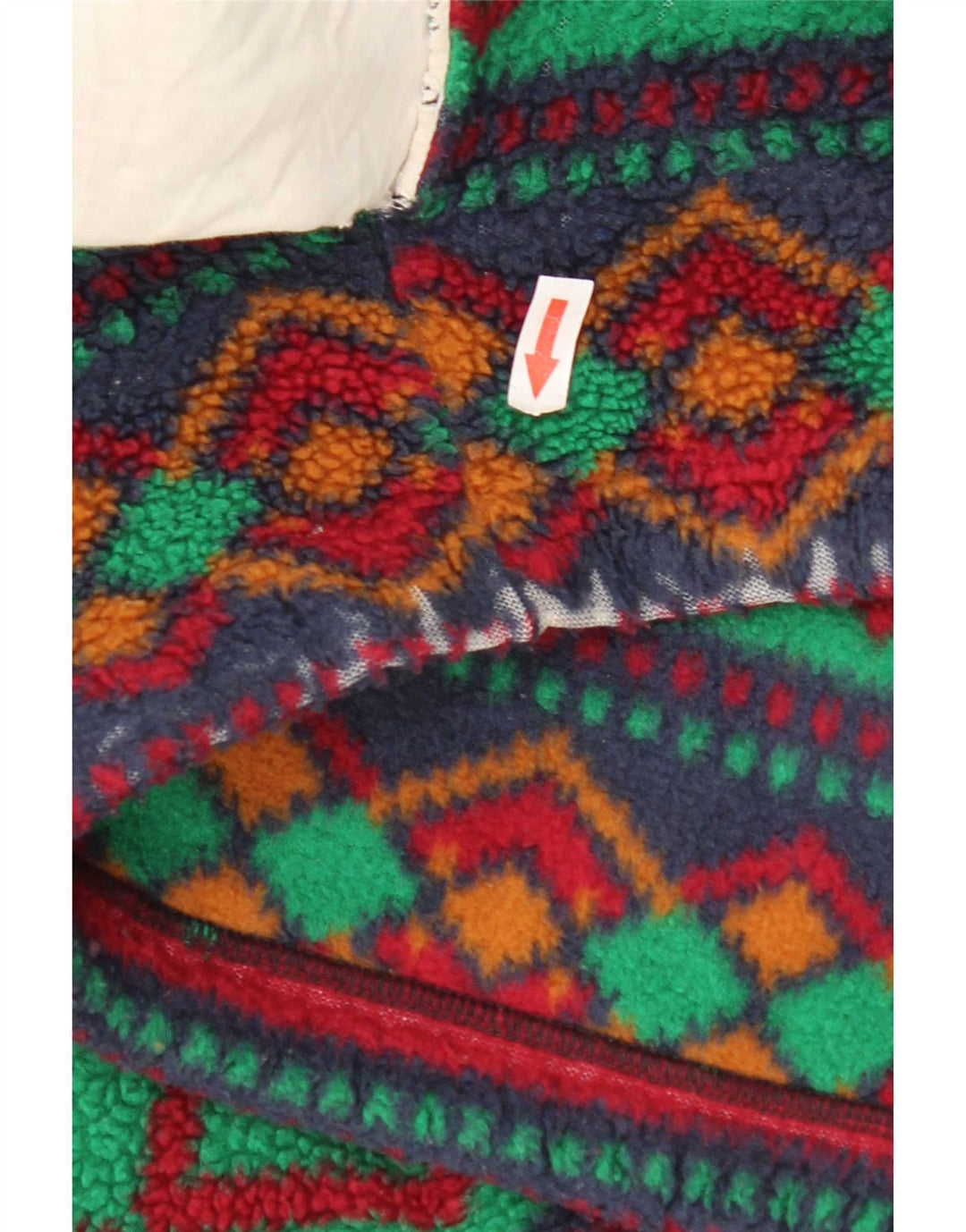 Винтажная мужская флисовая куртка UK 42 XL, разноцветная с геометрическим узором
