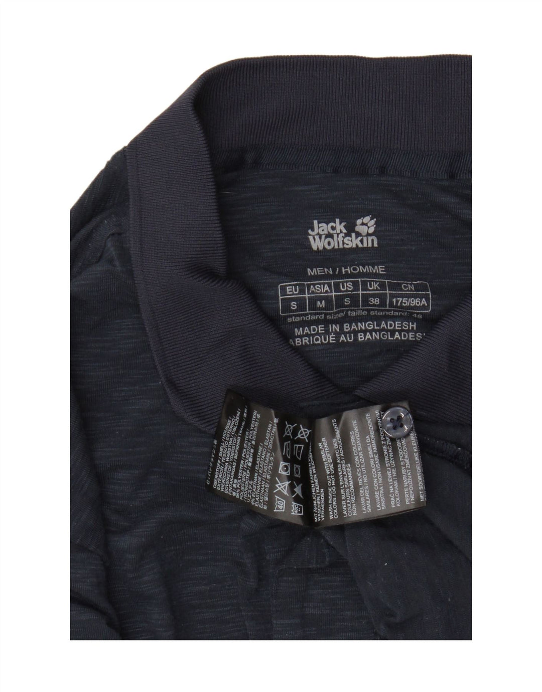 Мужская рубашка-поло JACK WOLFSKIN UK 38, маленькая, темно-синяя, полиэстер с крапинками