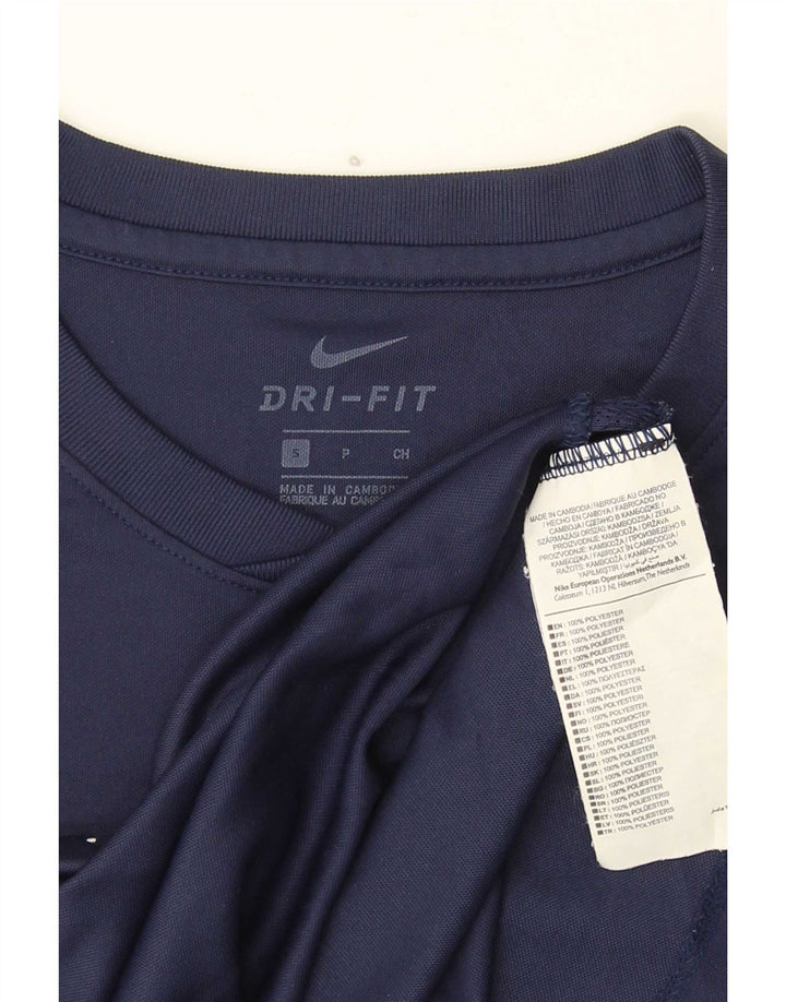 Мужская футболка Nike Dri Fit, маленький темно-синий полиэстер