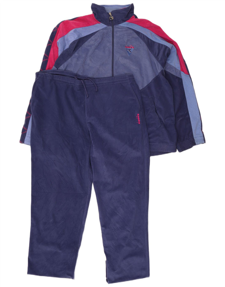 Мужской спортивный костюм Diadora UK 48 2XL, темно-синий, полиэстер с цветными блоками