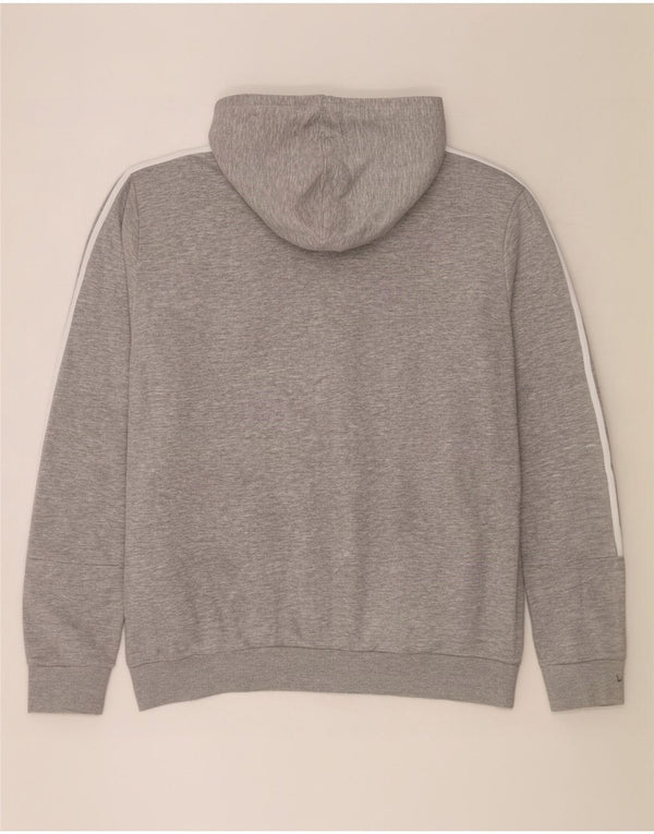 Мужской свитер с капюшоном на молнии Adidas 2XL, серый хлопок с крапинками