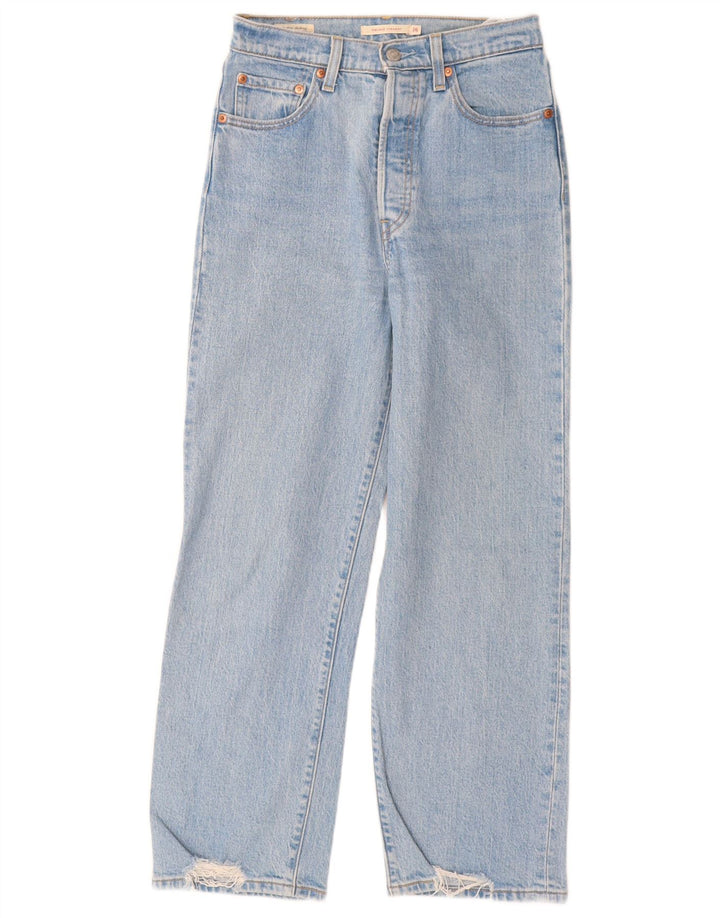 Женские прямые джинсы Levi's Ribcage W26 L27, синий хлопок