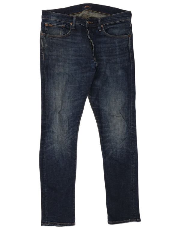 Мужские узкие джинсы Polo Ralph Lauren W32 L32 темно-синие, хлопок