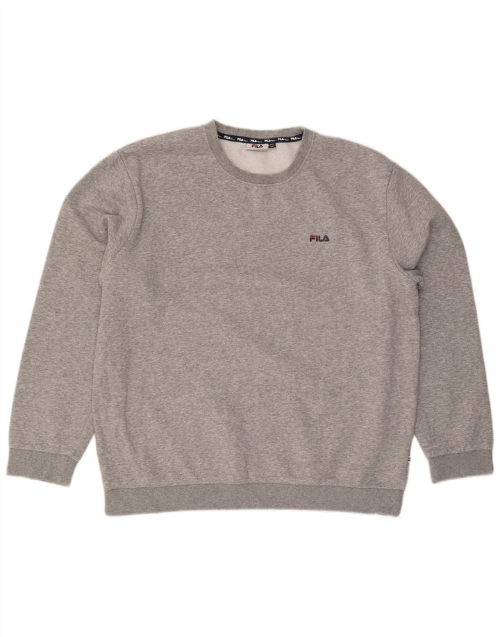 Мужской свитшот Fila 2XL, серый хлопок в крапинку