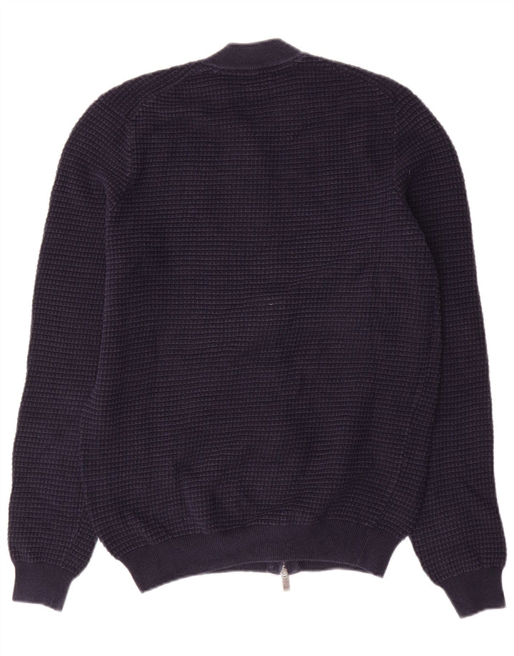 Мужской кардиган Massimo Dutti, средний темно-синий хлопковый свитер